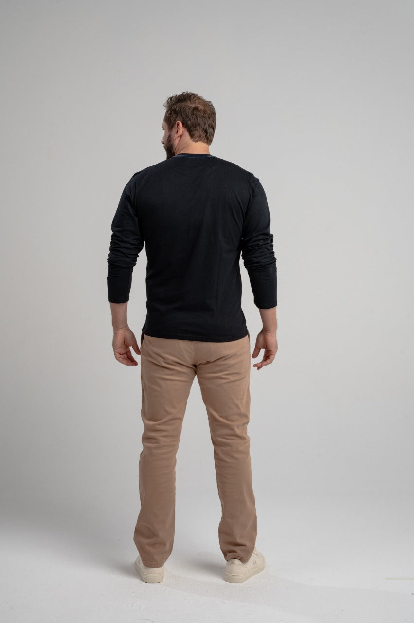 Camiseta Ml Meia Malha Regular Fit Basica C/ Bord - La Martina
