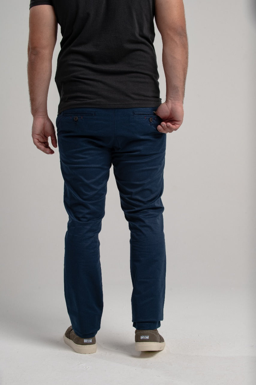 Calça Sarja Slim Algodão - Azul Marinho