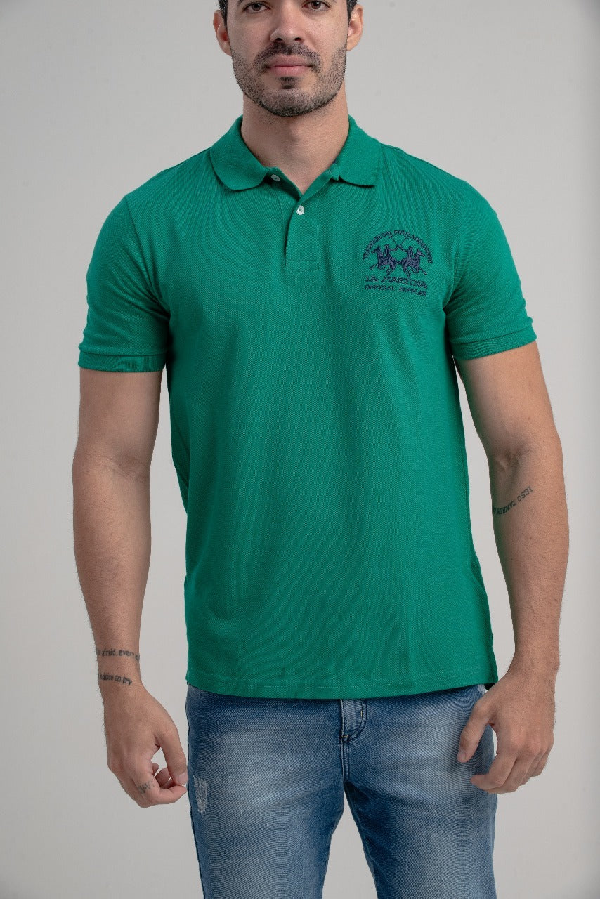 Polo Mc Regular Com Gola La Martina Jacqua - Verde