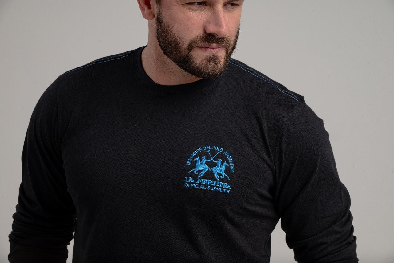 Camiseta Ml Meia Malha Regular Fit Basica C/ Bord - La Martina