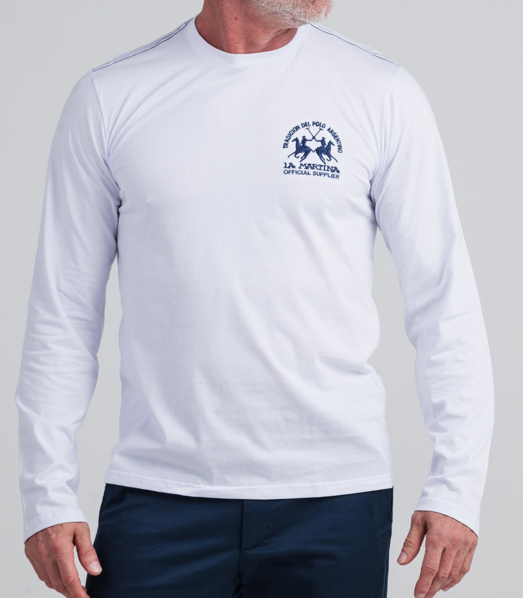 Camiseta Ml Meia Malha Regular Fit Basica C/ Bord - La Martina