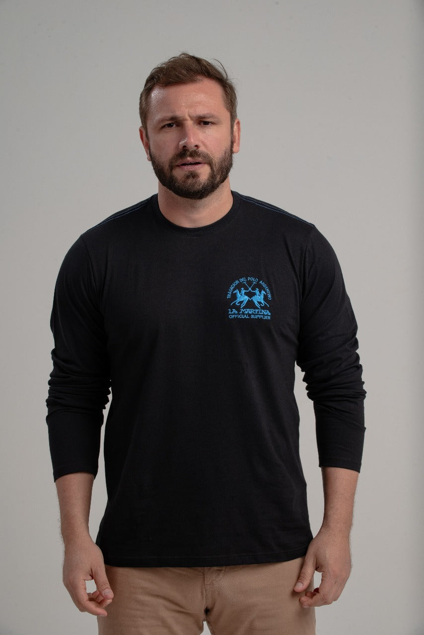 Camiseta Ml Meia Malha Regular Fit Basica C/ Bord - La Martina
