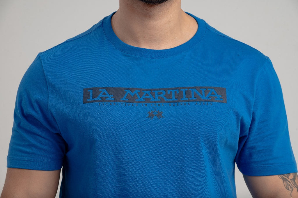 Camiseta Mc Meia Malha Reg Fit Bs - Azul