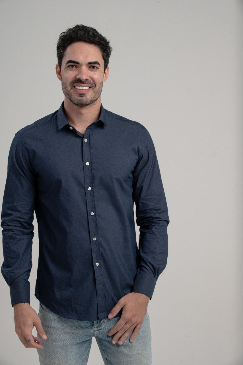 Camisa Ml Lisa Algodão com Poliamida