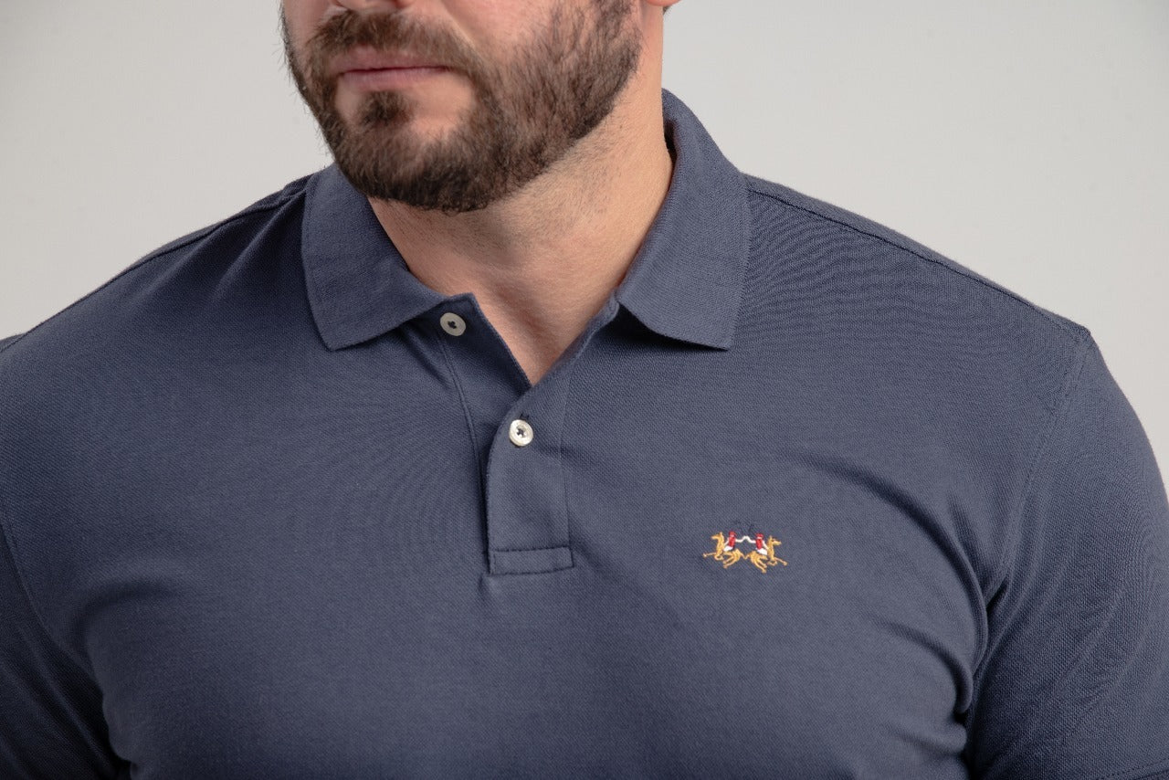 Polo Mc Piquet C/ Stre - Azul Marinho