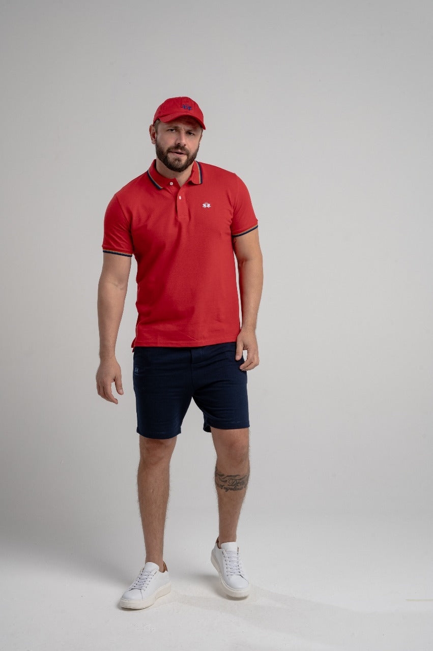 Polo Mc Regular Jacquard Com Bordado - Bordo