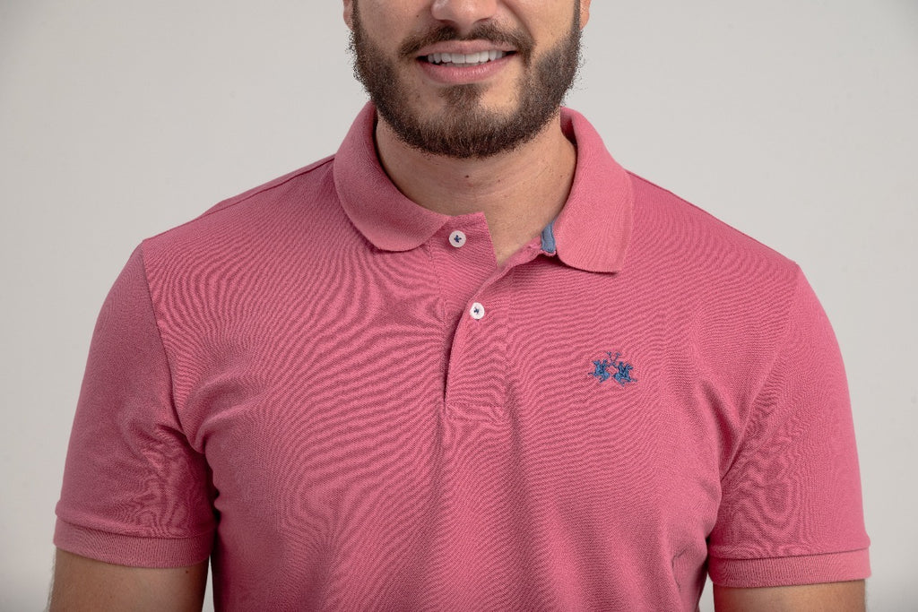 Polo Mc Regular Basica Com Bordado - Mauve