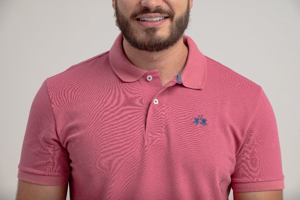 Polo Mc Regular Basica Com Bordado - Mauve