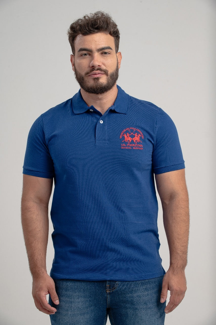 Polo Mc Regular Com Gola La Martina Jacqua - Azul Marinho
