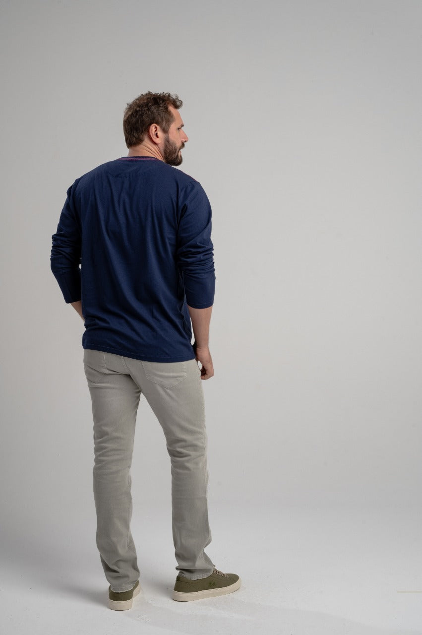 Camiseta Ml Meia Malha Regular Fit Basica C/ Bord - La Martina