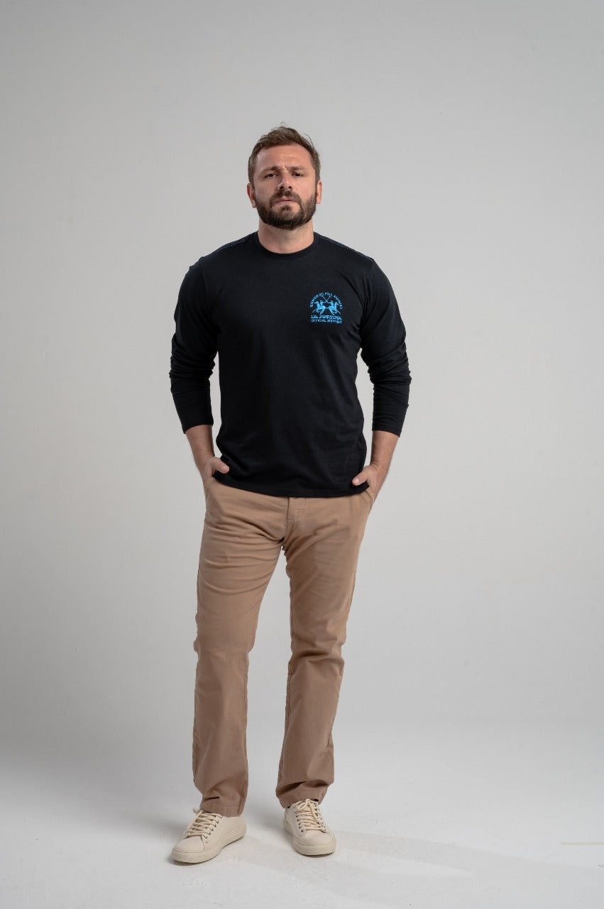 Camiseta Ml Meia Malha Regular Fit Basica C/ Bord - La Martina