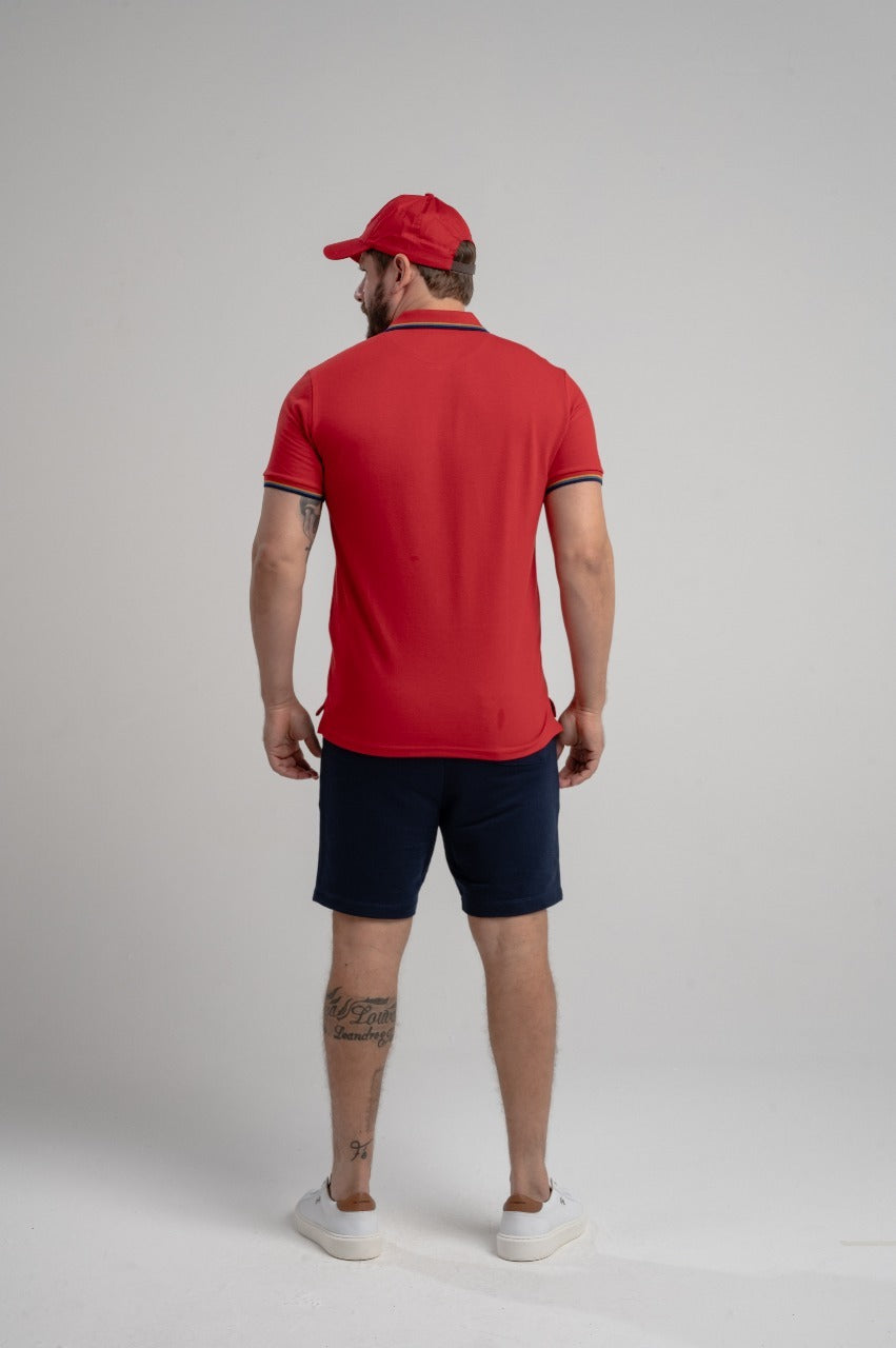 Polo Mc Regular Jacquard Com Bordado - Bordo