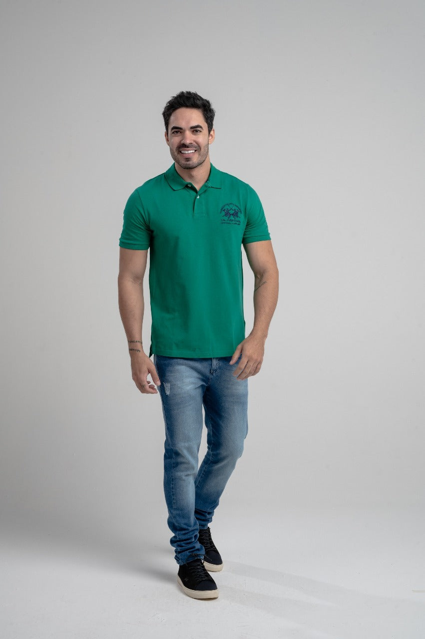 Polo Mc Regular Com Gola La Martina Jacqua - Verde