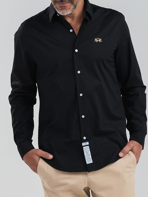 Camisa Ml Galles Stretch Slim Preto