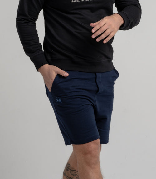 Bermuda Moletom Regular Fit - Azul Marinho