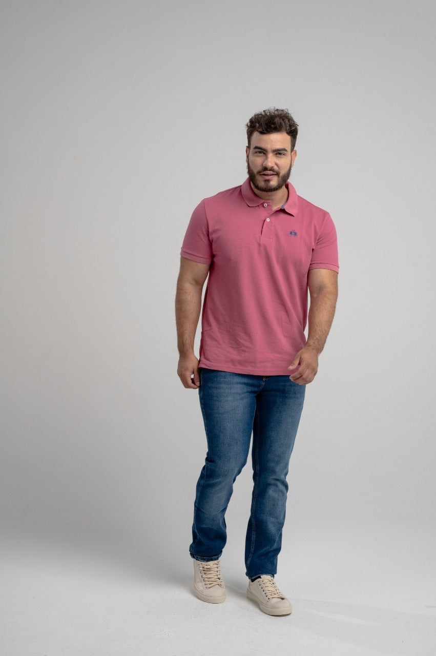 Polo Mc Regular Basica Com Bordado - Mauve
