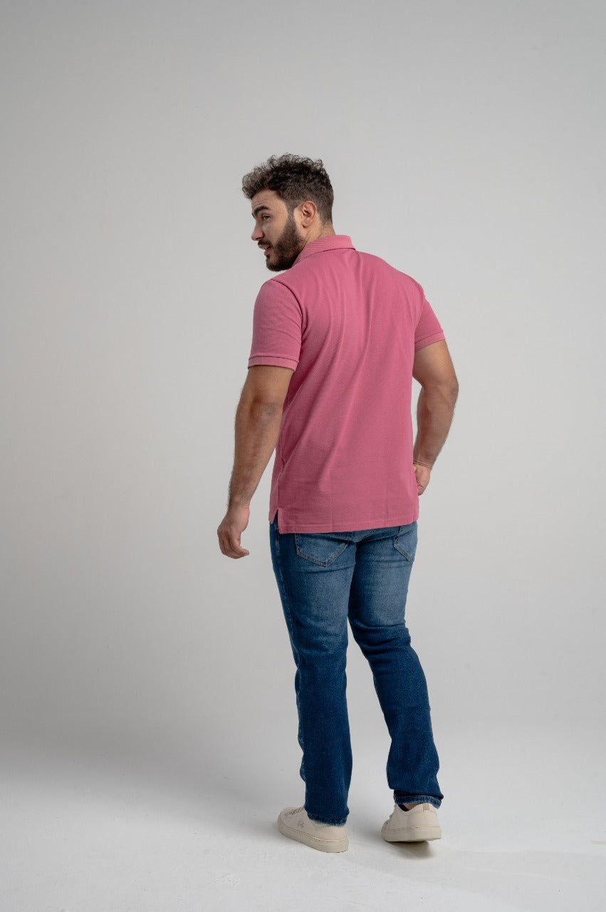 Polo Mc Regular Basica Com Bordado - Mauve
