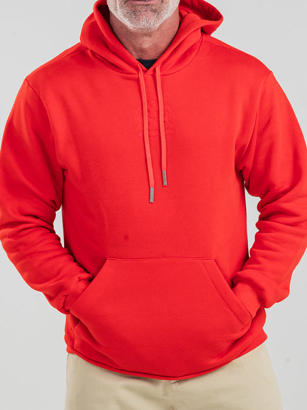 Casaco Ml Moletom Comfort Fit Sem Fecho C/ Capuz - Vermelho