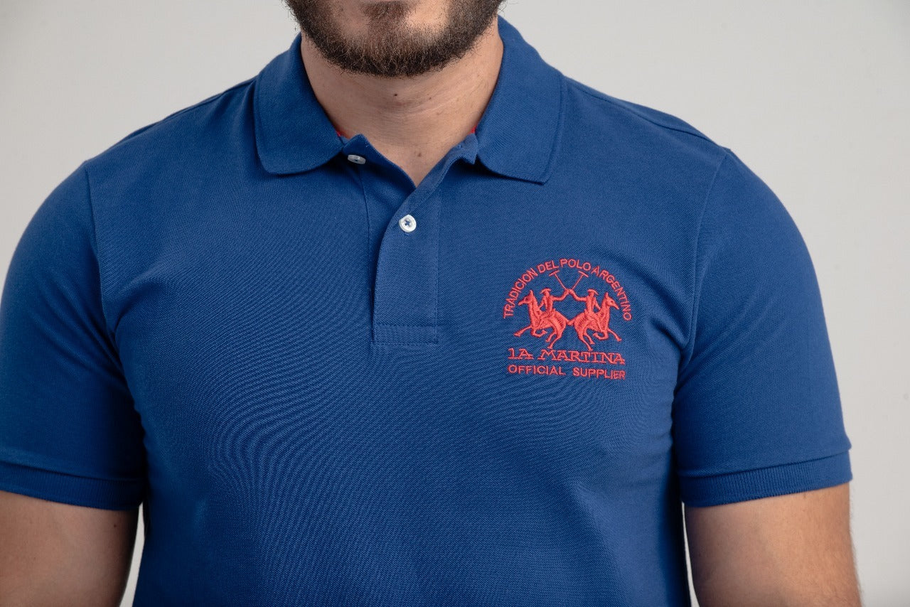Polo Mc Regular Com Gola La Martina Jacqua - Azul Marinho