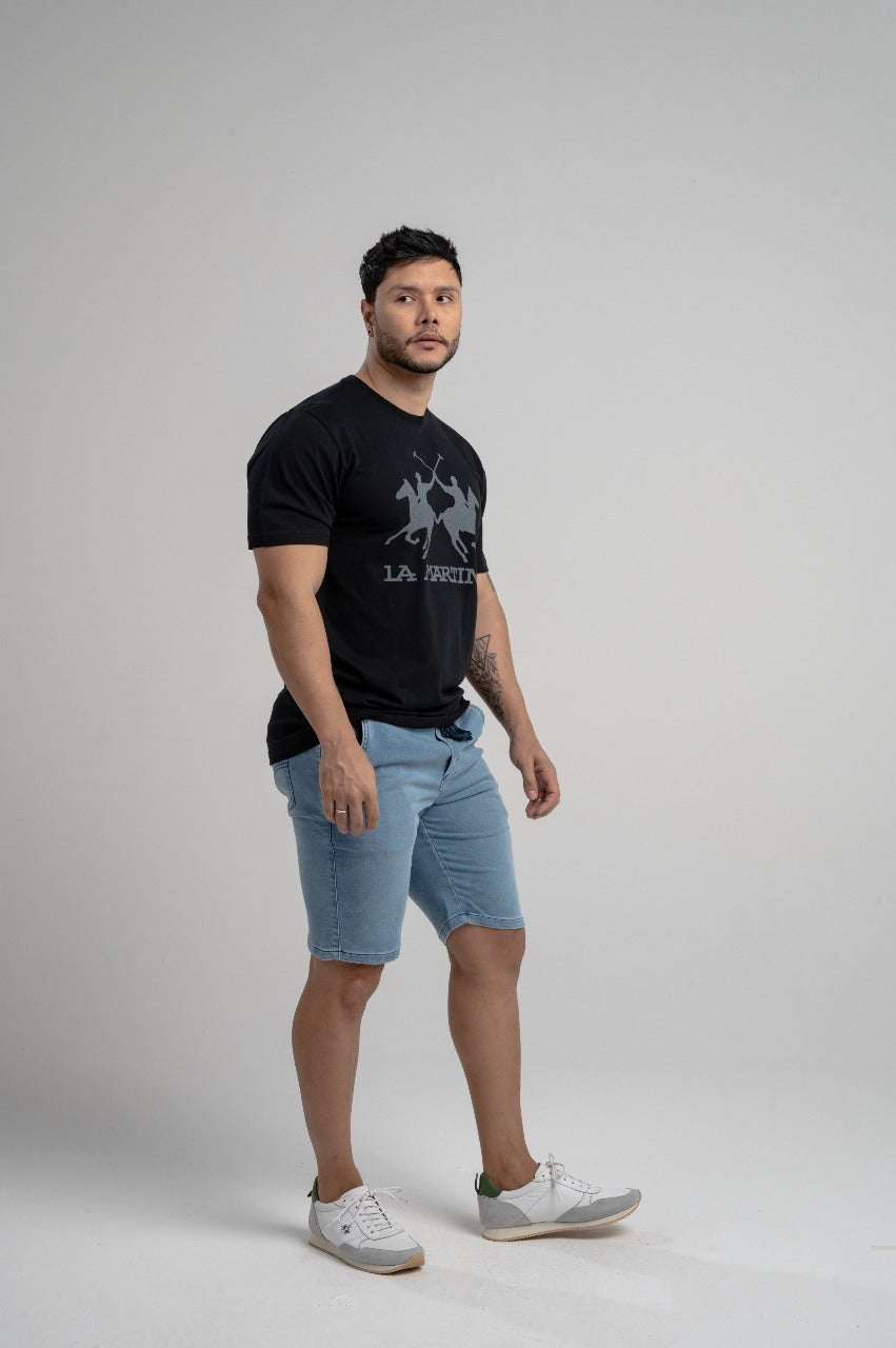 Bermuda Cós Elástico - Jeans
