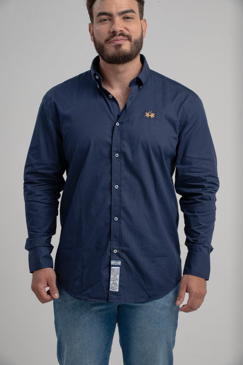 Camisa Ml Regular Lisa Com Bordado  La Martina
