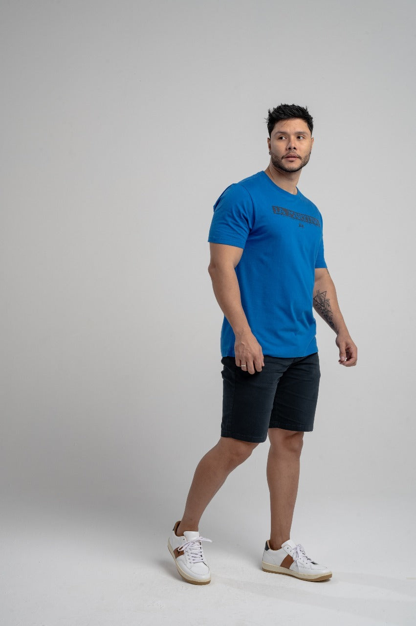 Camiseta Mc Meia Malha Reg Fit Bs - Azul