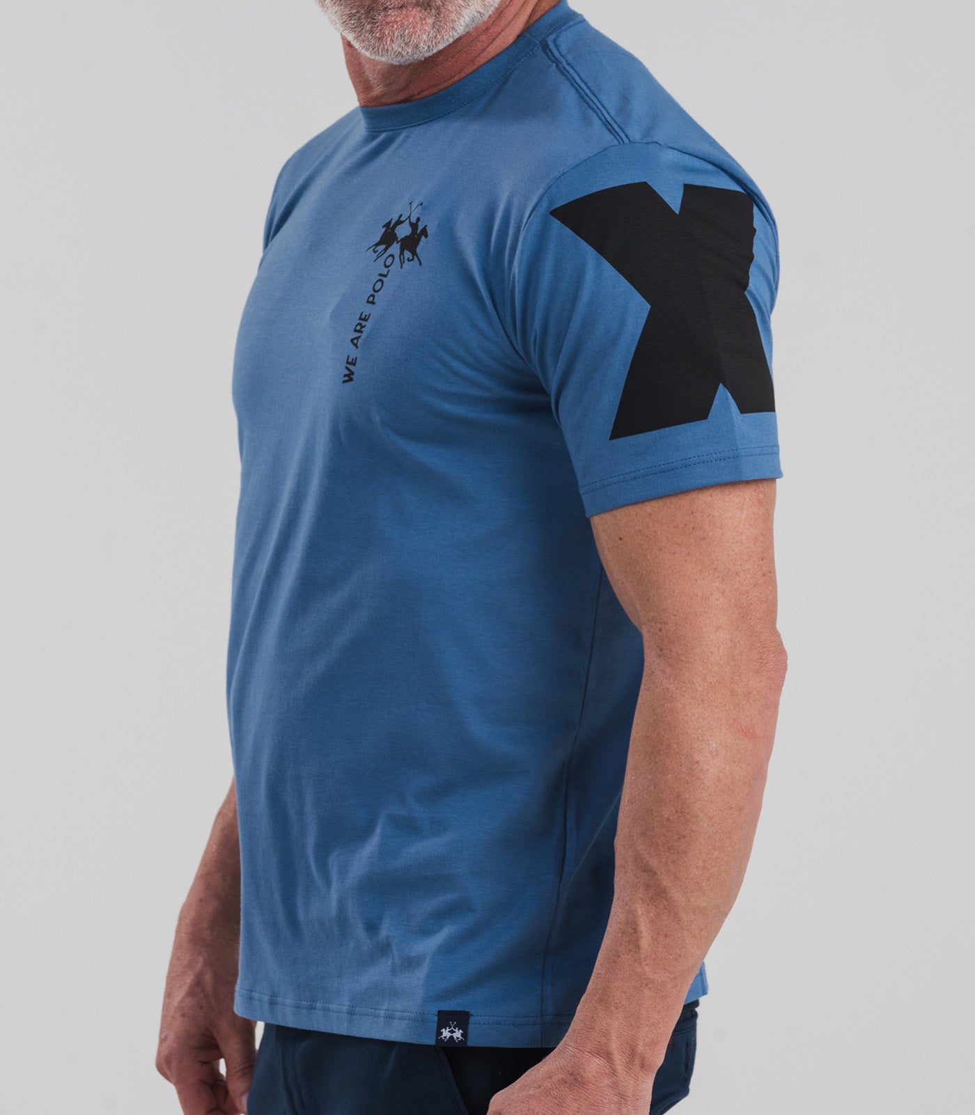 Camiseta Mc Meia Malha Regular Fit Estampa Cavalo Azul Marinho