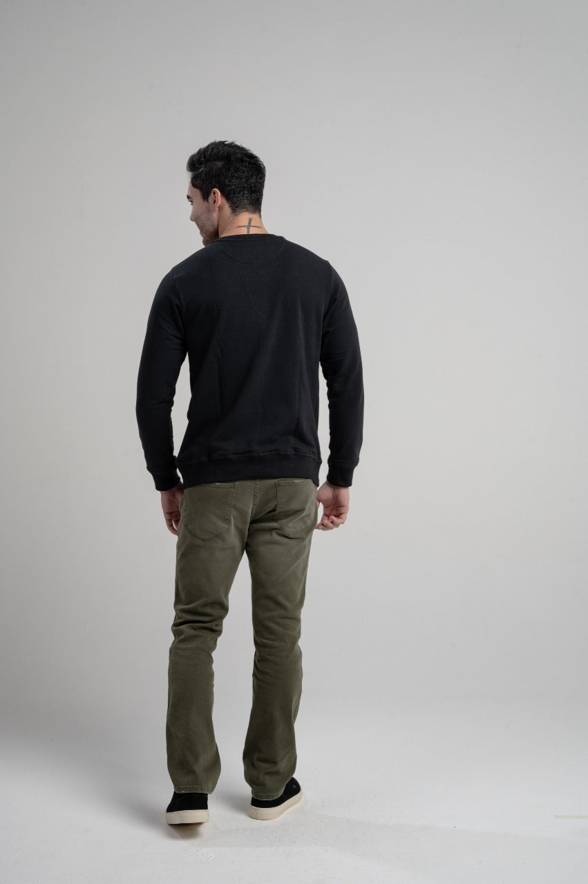 Blusa Ml Moletinho Reg Fit Es - Preto
