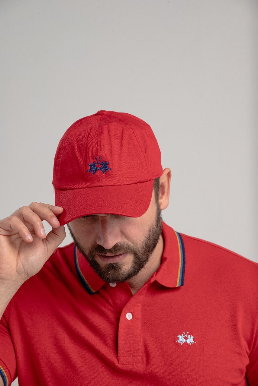 Bone Dad Com Bordado Logo La Martina - Vermelho